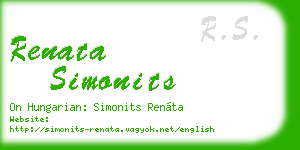 renata simonits business card